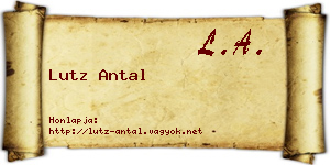 Lutz Antal névjegykártya